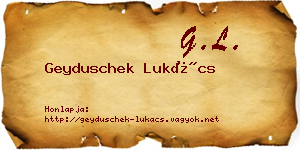 Geyduschek Lukács névjegykártya